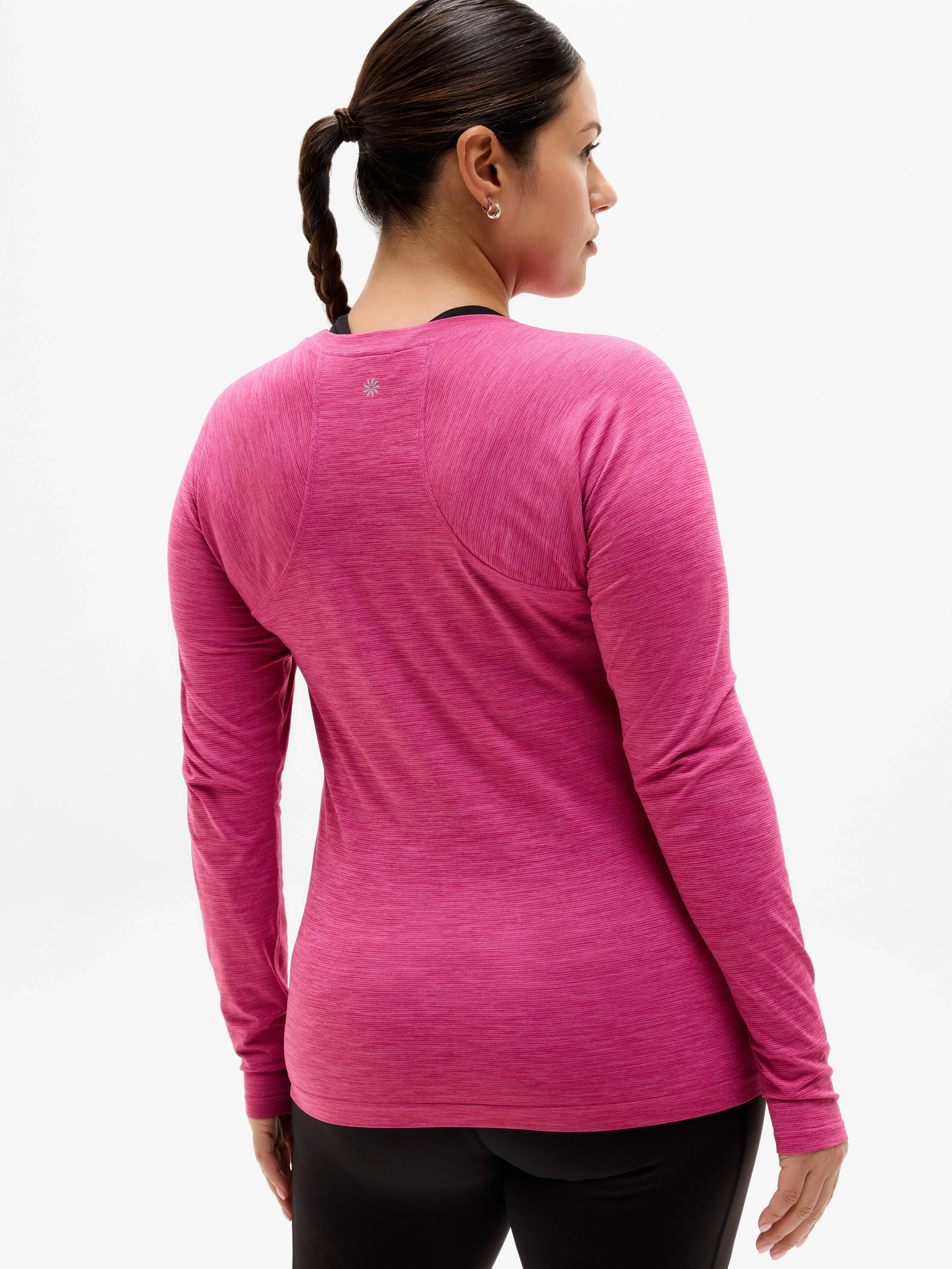Athleta Momentum Seamless Top - Pink (Jewel Spacedye)