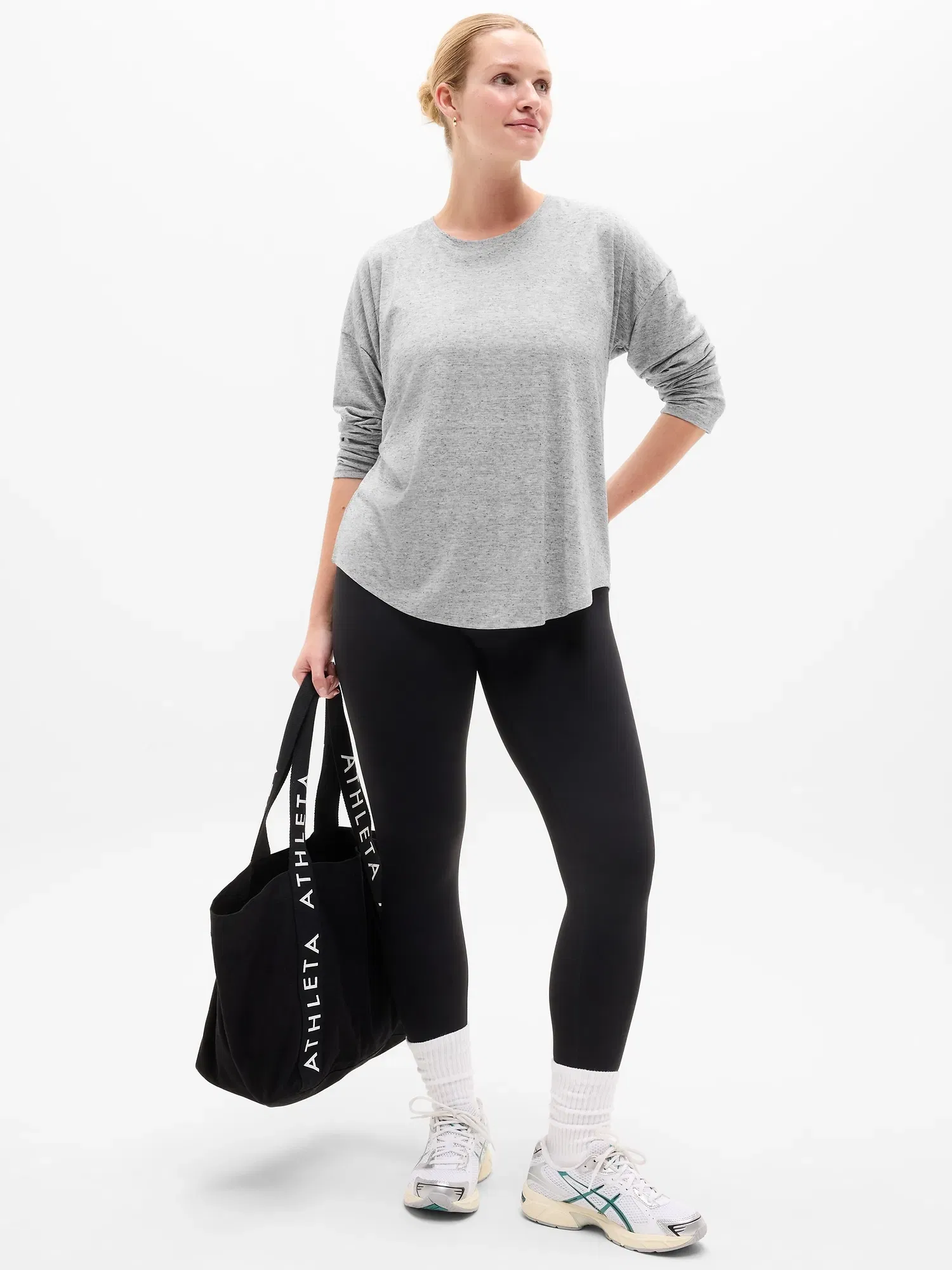 Athleta Move With Ease Top - Gray (Grey Heather)