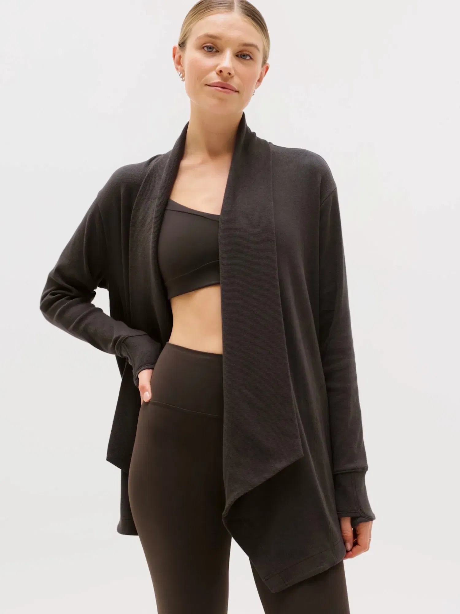 Athleta Pranayama Restore Wrap - Brown (Truffle Rib)
