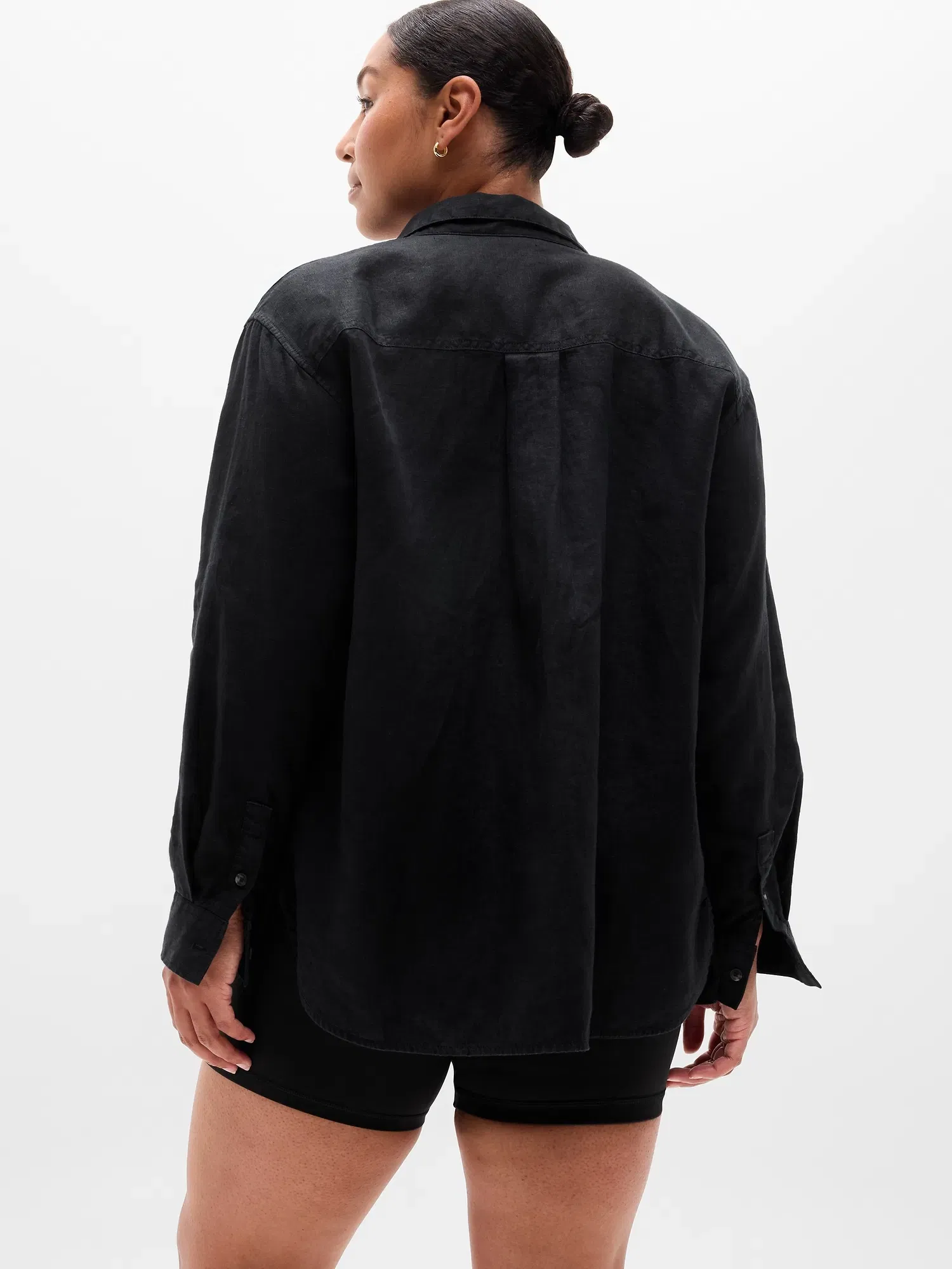 Athleta Retreat Linen Top - Black (Black)