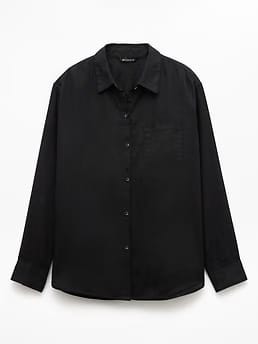 Athleta Retreat Linen Top - Black (Black)