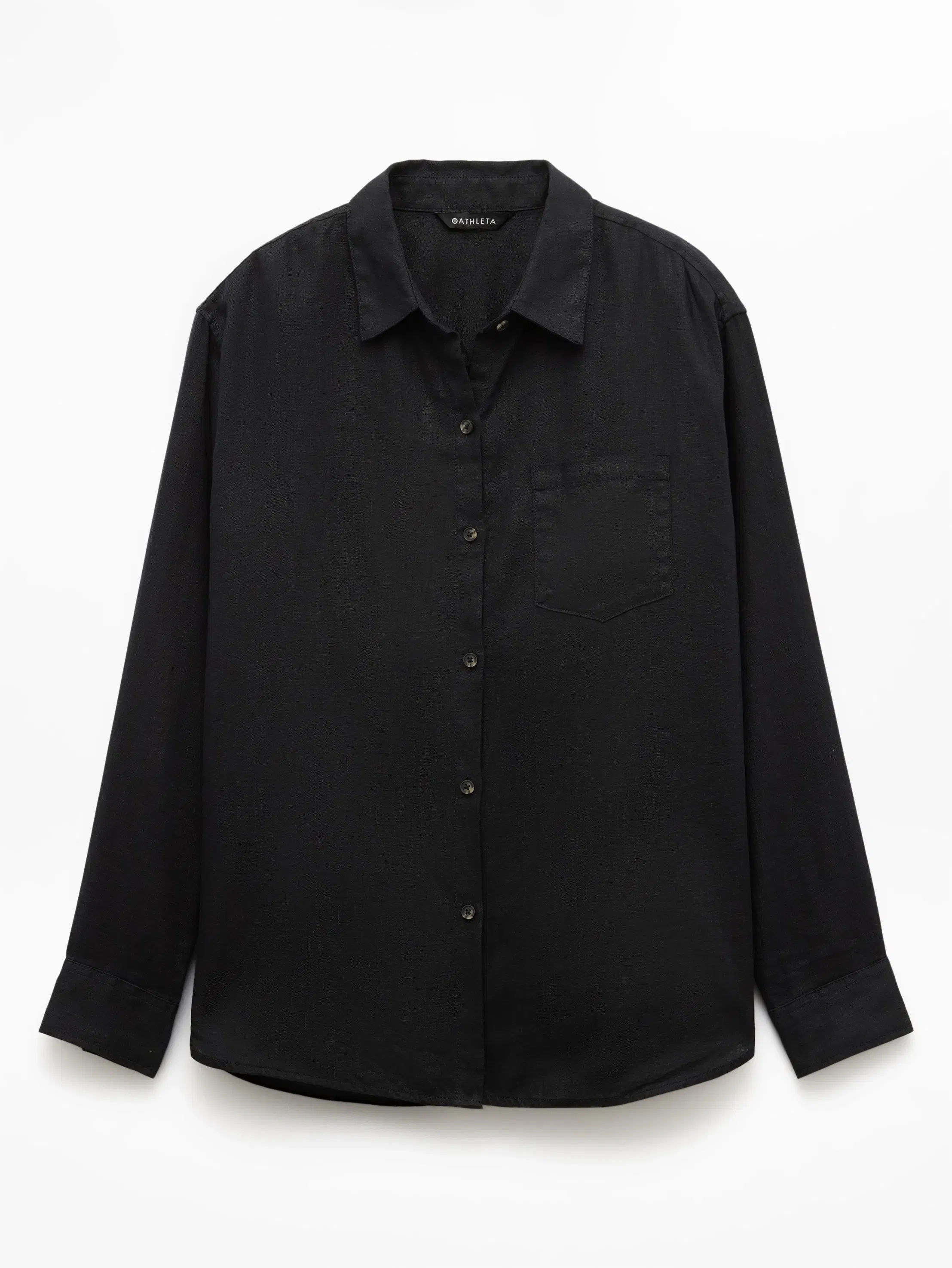 Athleta Retreat Linen Top - Black (Black)