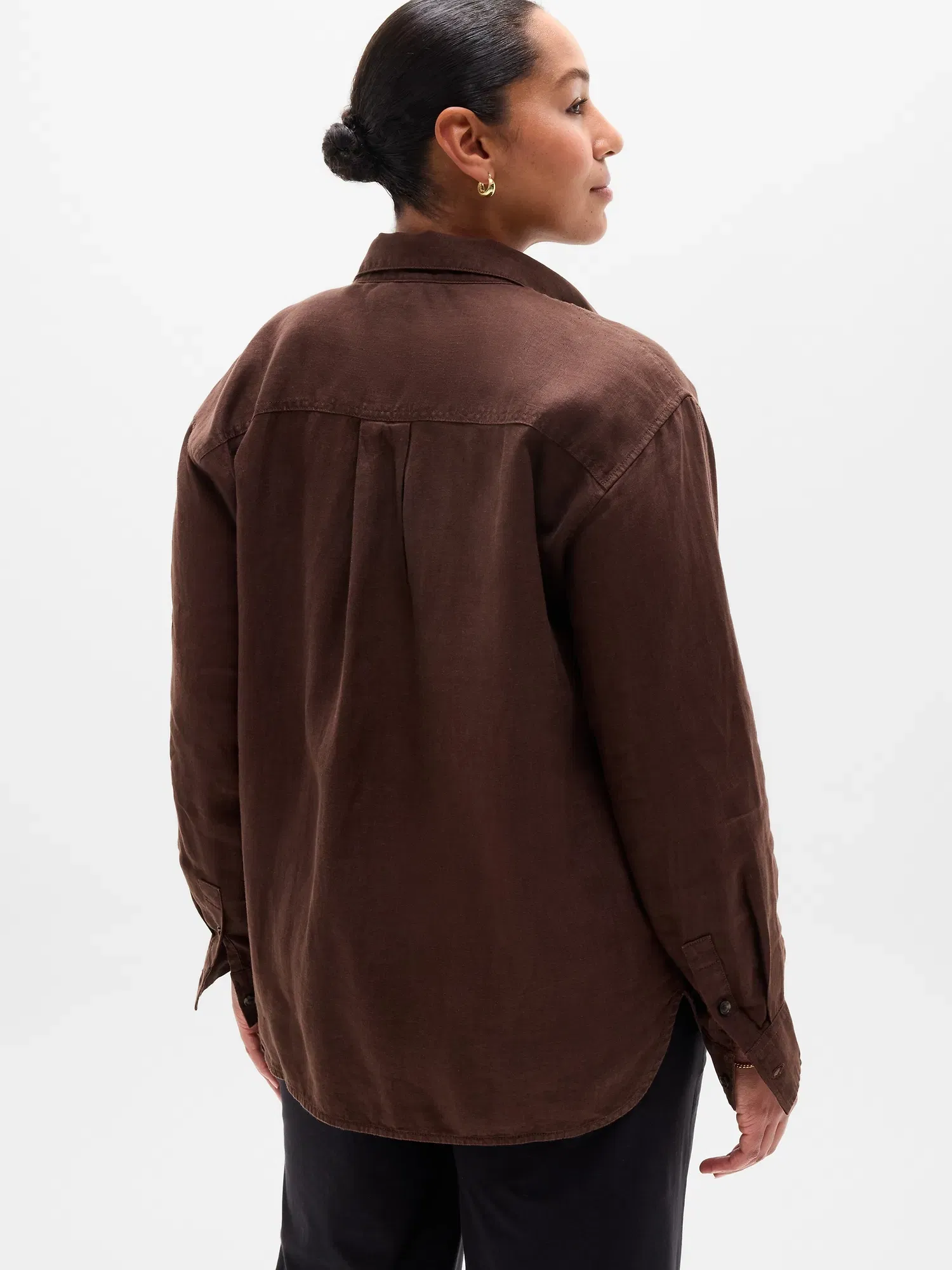 Athleta Retreat Linen Top - Brown (Woodland)