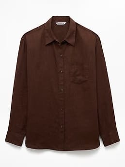 Athleta Retreat Linen Top - Brown (Woodland)