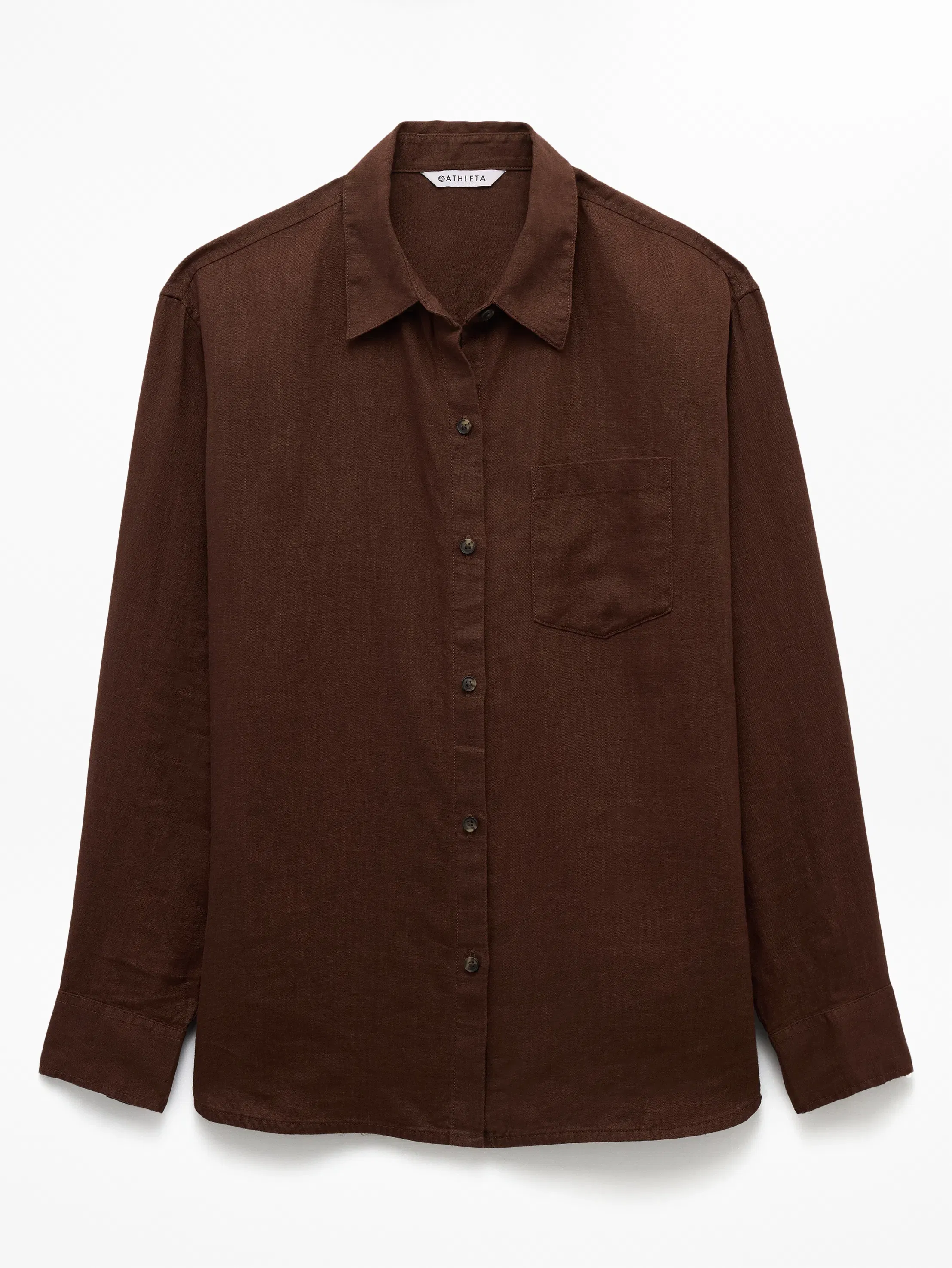 Athleta Retreat Linen Top - Brown (Woodland)