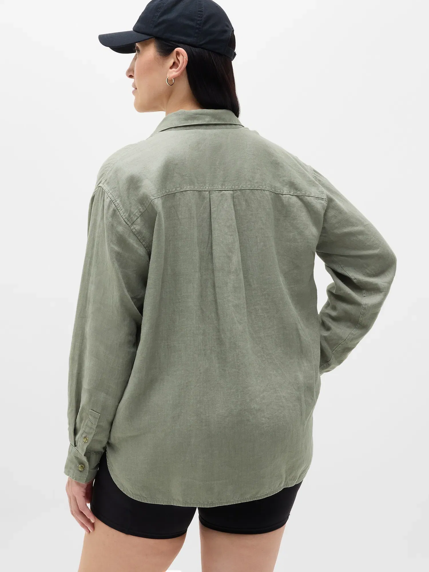 Athleta Retreat Linen Top - Green (Cacti)