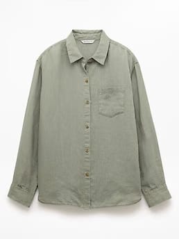 Athleta Retreat Linen Top - Green (Cacti)