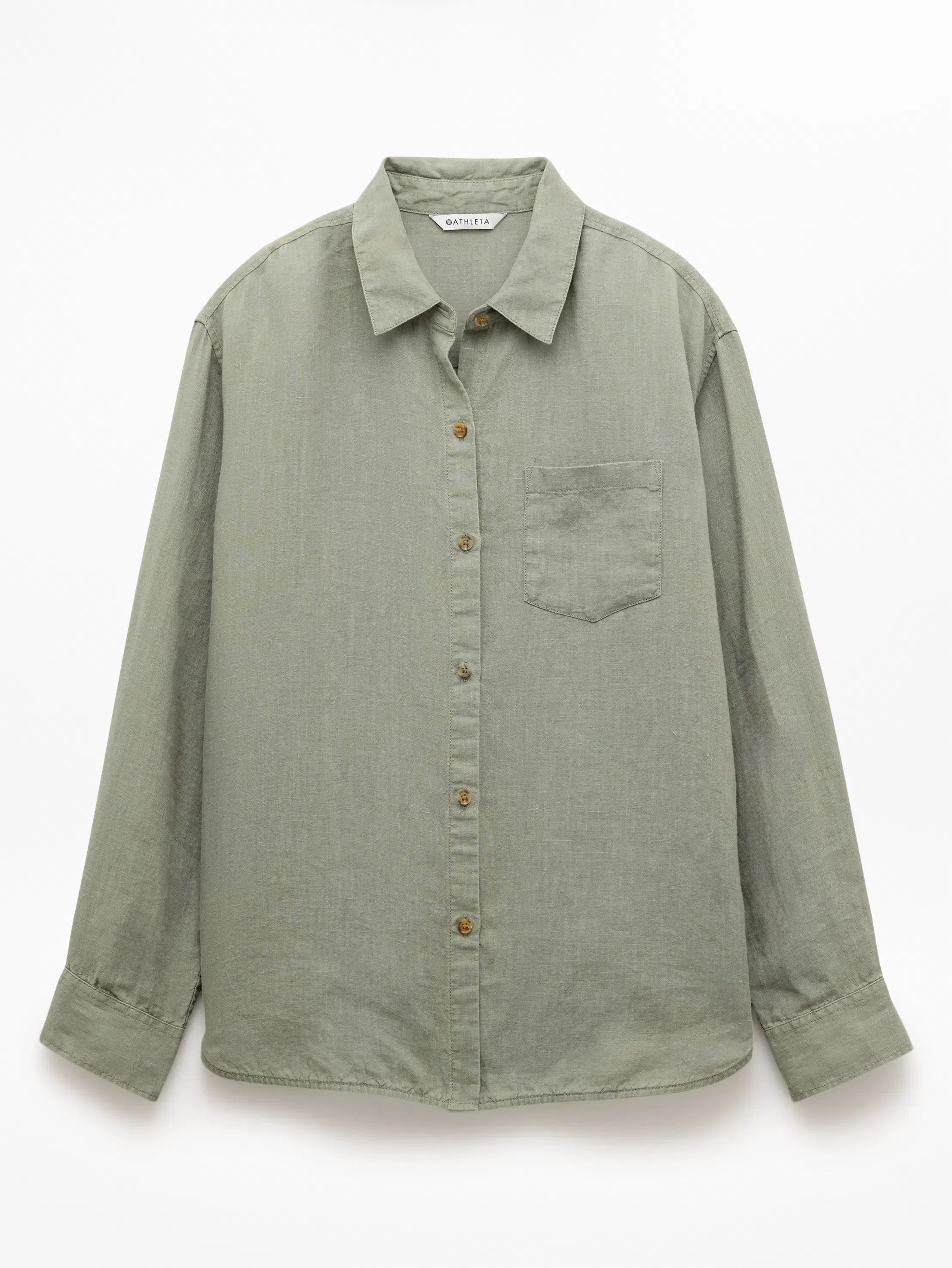Athleta Retreat Linen Top - Green (Cacti)