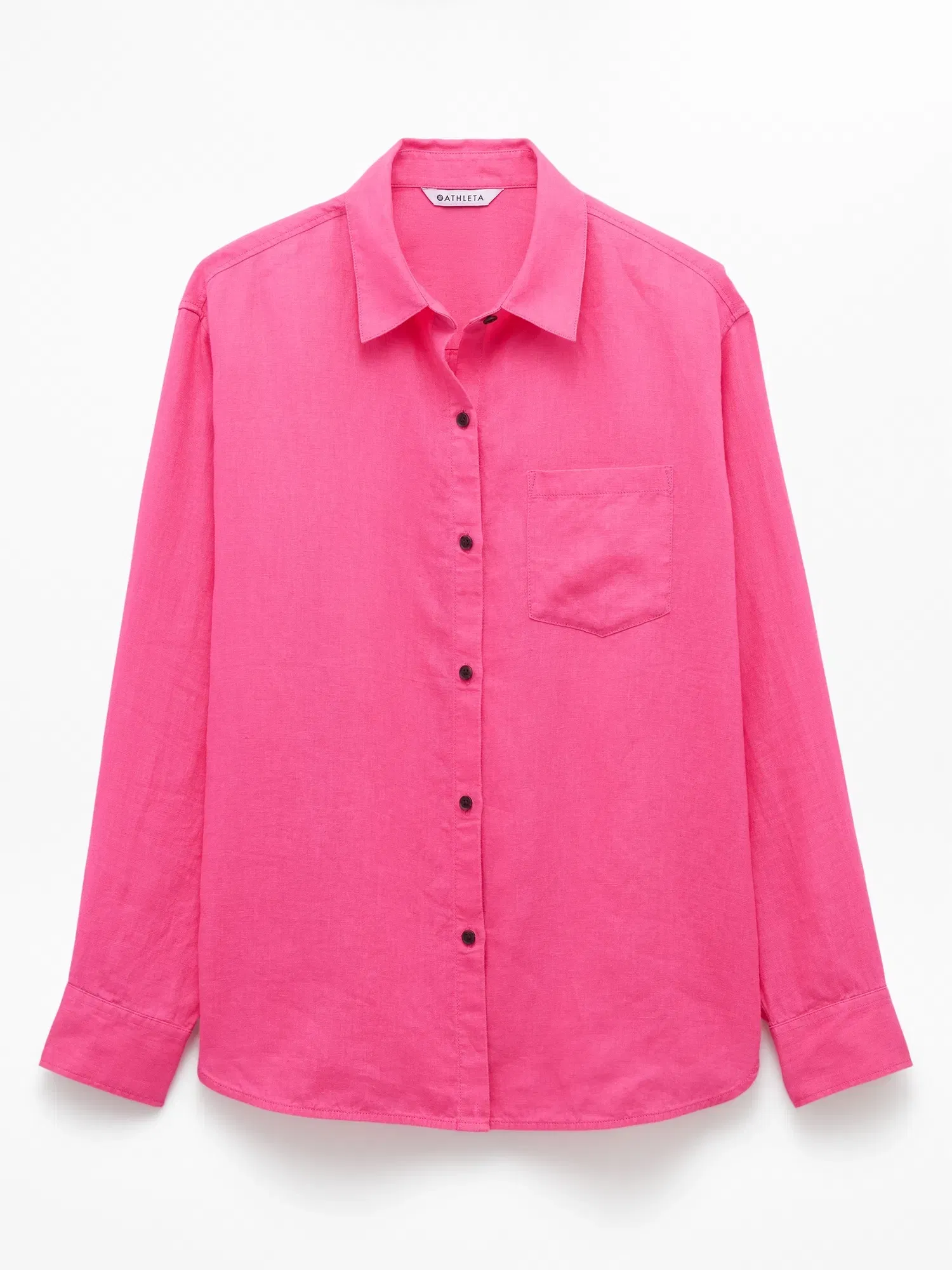 Athleta Retreat Linen Top - Pink (Cerise)