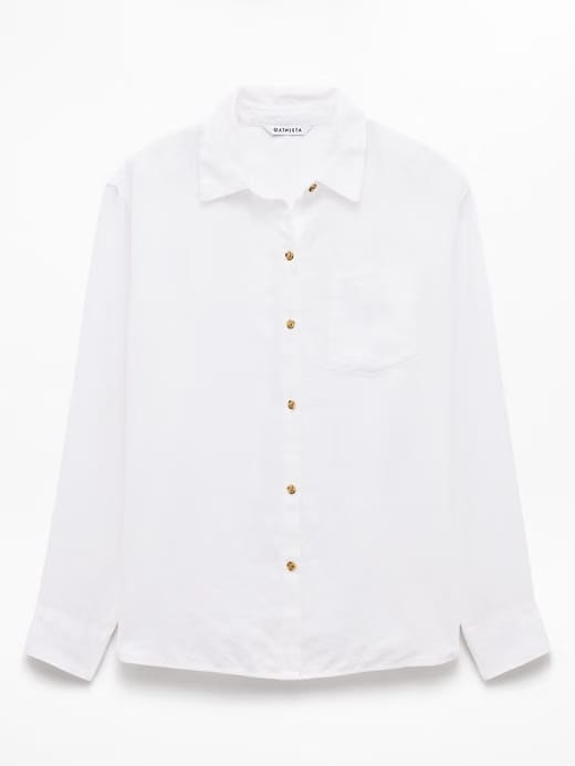 Athleta Retreat Linen Top - White (Calla Lily)