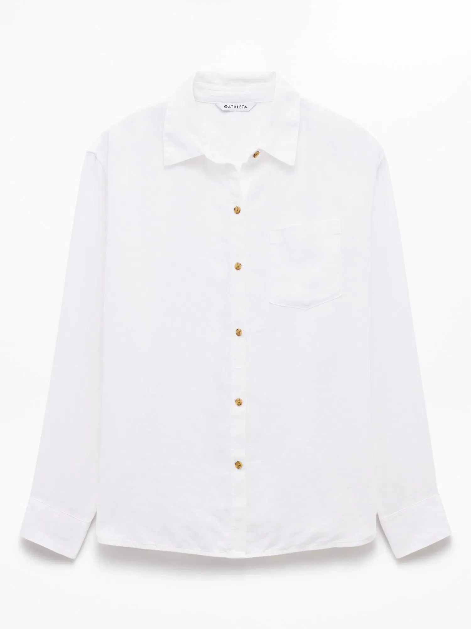 Athleta Retreat Linen Top - White (Calla Lily)