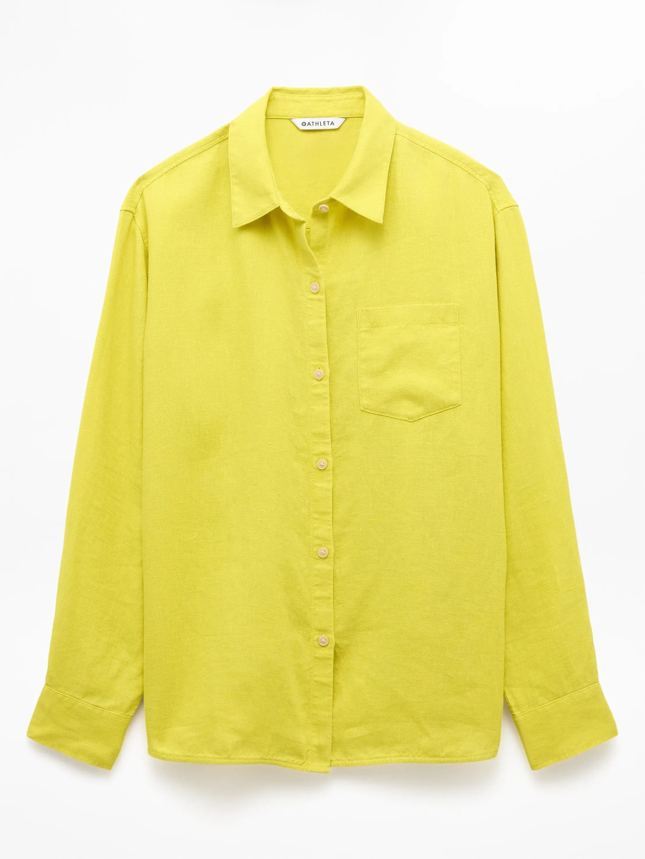 Athleta Retreat Linen Top - Yellow (Solis)