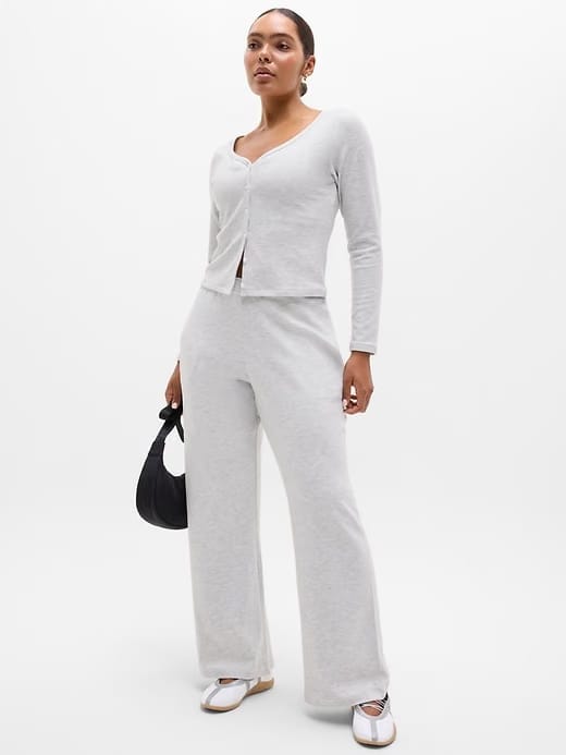 Athleta Sunday Rib Cardigan - Gray (Fog Grey Heather)