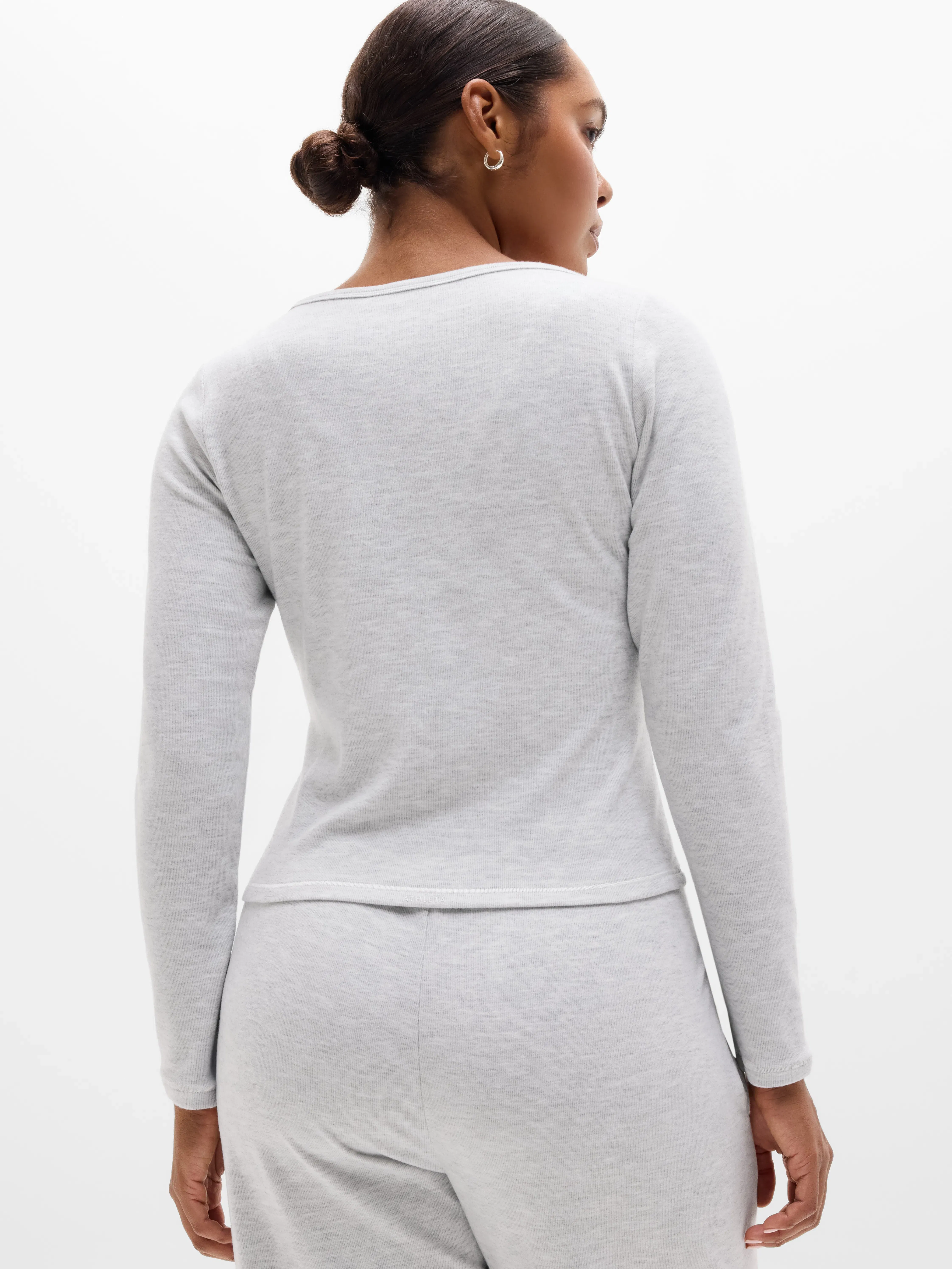 Athleta Sunday Rib Cardigan - Gray (Fog Grey Heather)