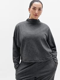 Athleta Sunday Rib Dolman Top - Gray (Dark Grey Heather)