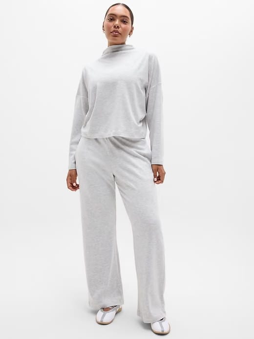 Athleta Sunday Rib Dolman Top - Gray (Fog Grey Heather)