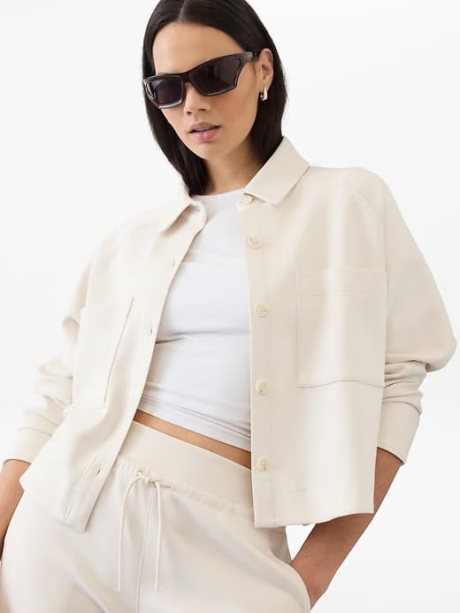 Athleta Allure Shirt Jacket - Beige (Bone)
