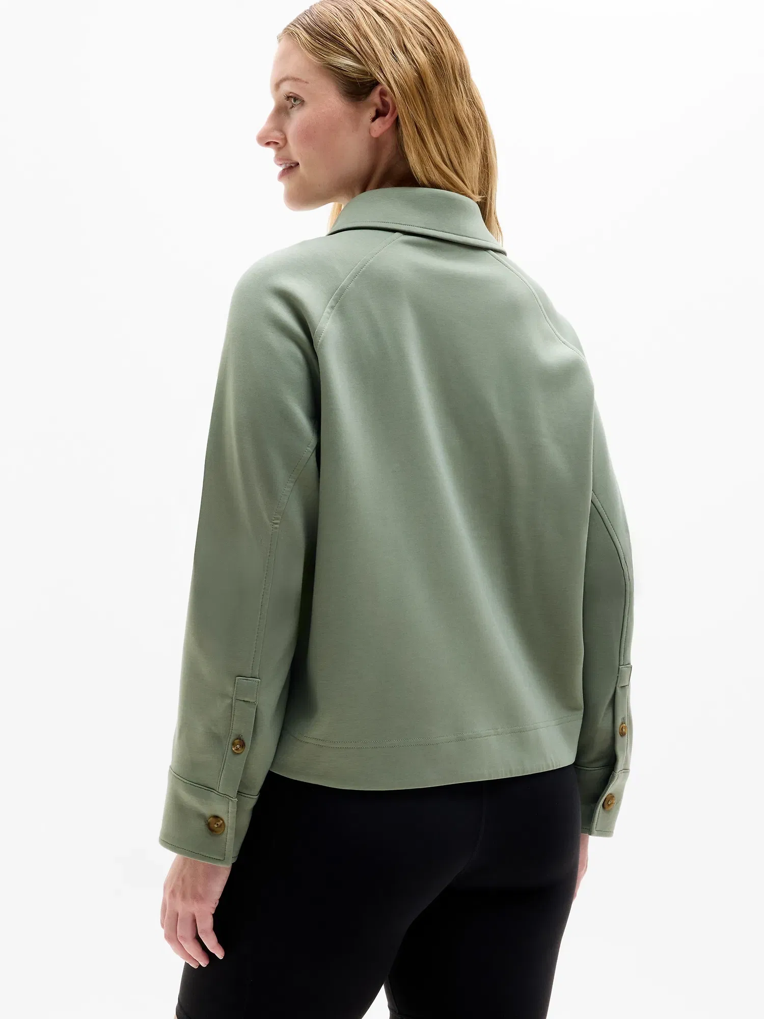 Athleta Allure Shirt Jacket - Green (Cacti)