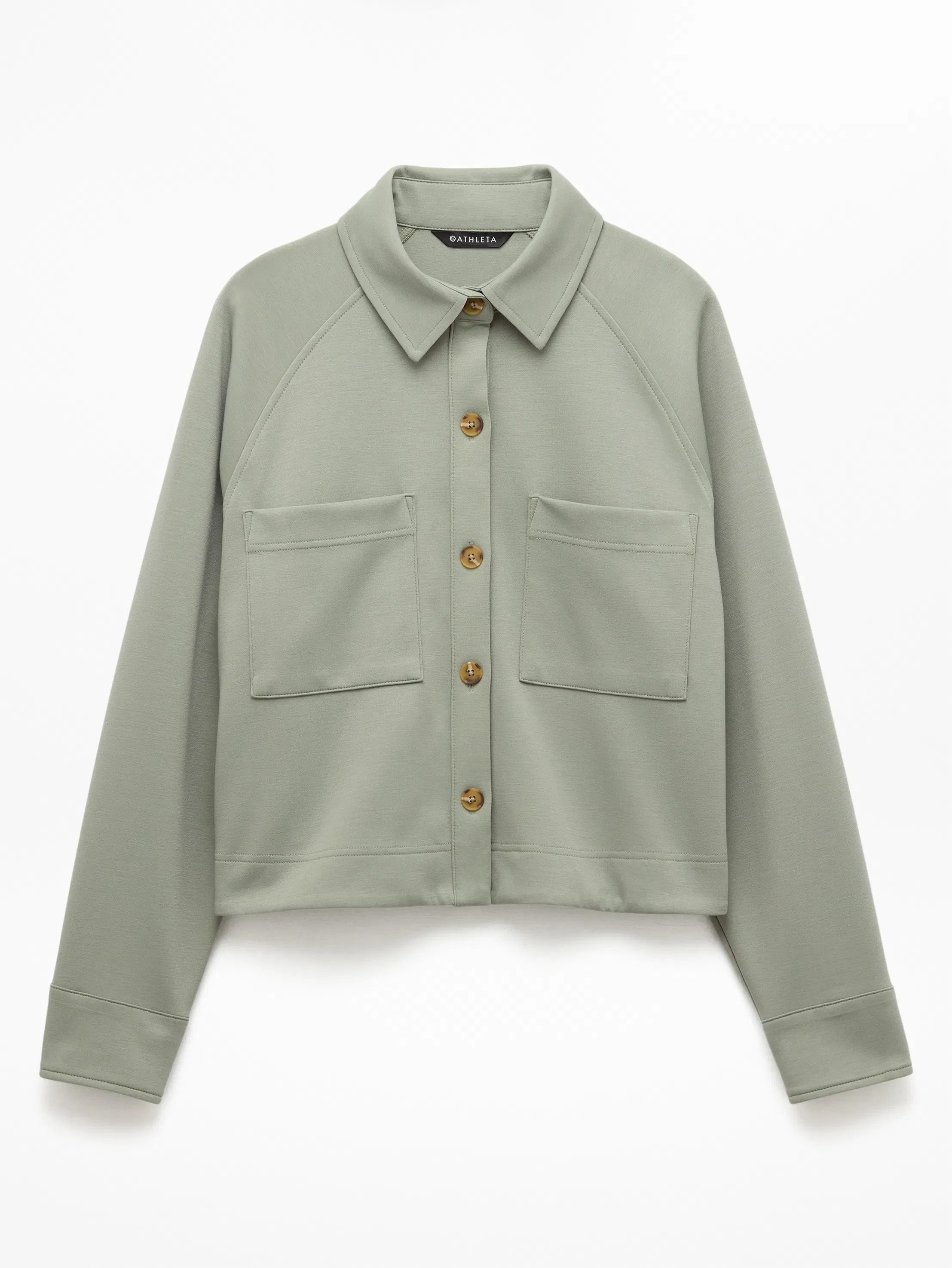 Athleta Allure Shirt Jacket - Green (Cacti)