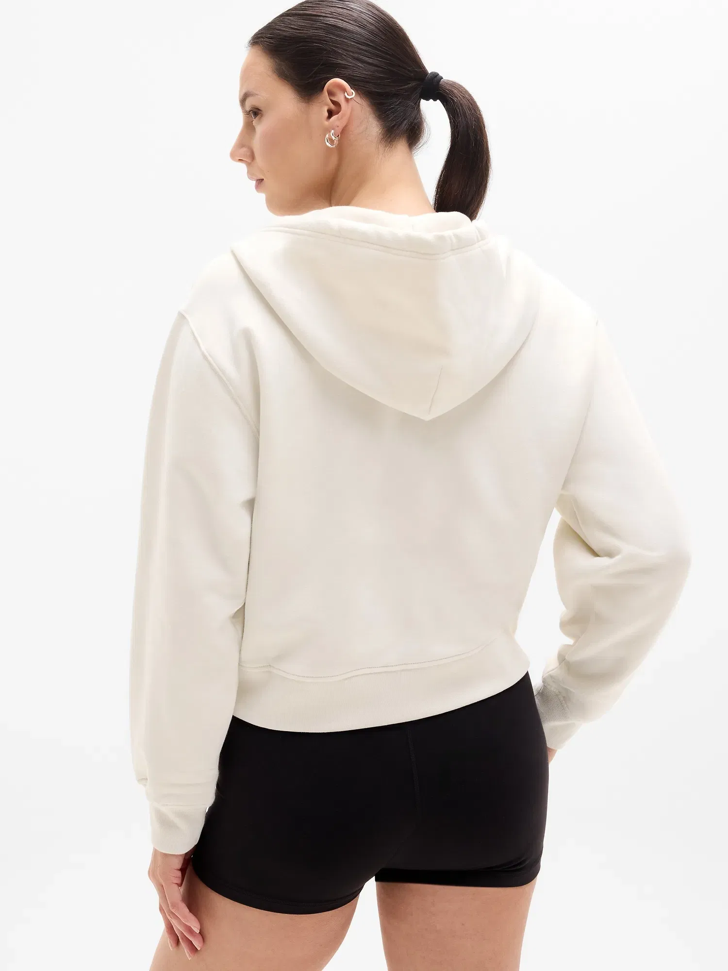 Athleta Forever Fleece Full Zip Sweatshirt - Beige (Bone)