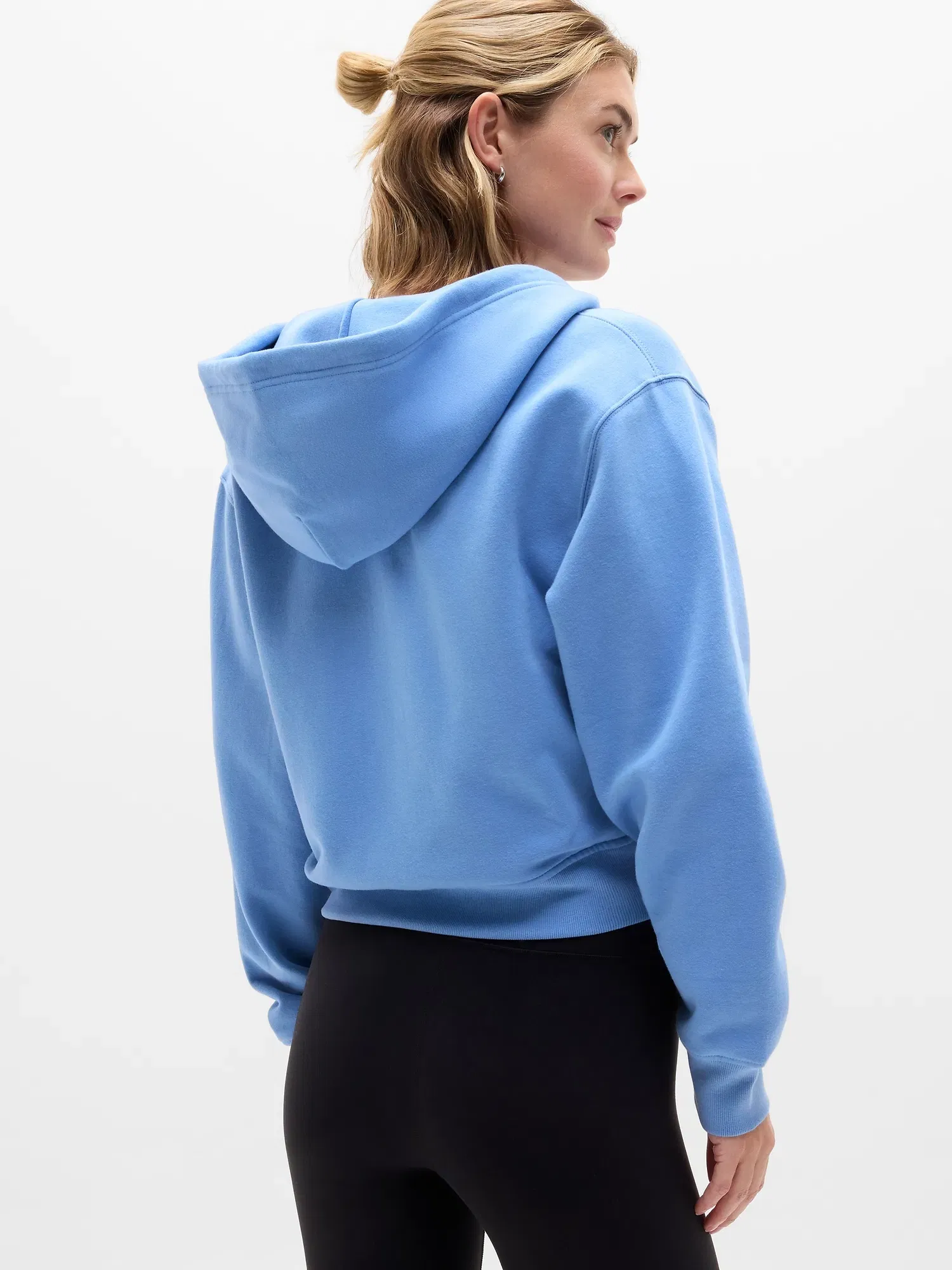 Athleta Forever Fleece Full Zip Sweatshirt - Blue (Waterfall)