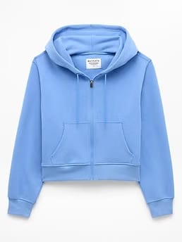 Athleta Forever Fleece Full Zip Sweatshirt - Blue (Waterfall)