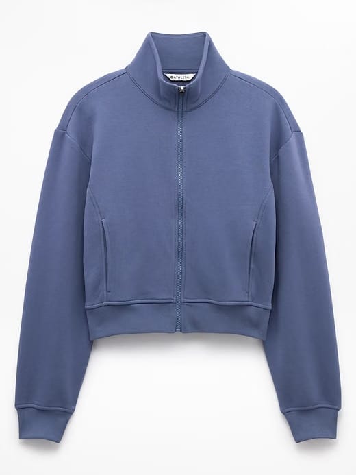 Athleta Forever Fleece Track Jacket - Blue (Celestial)