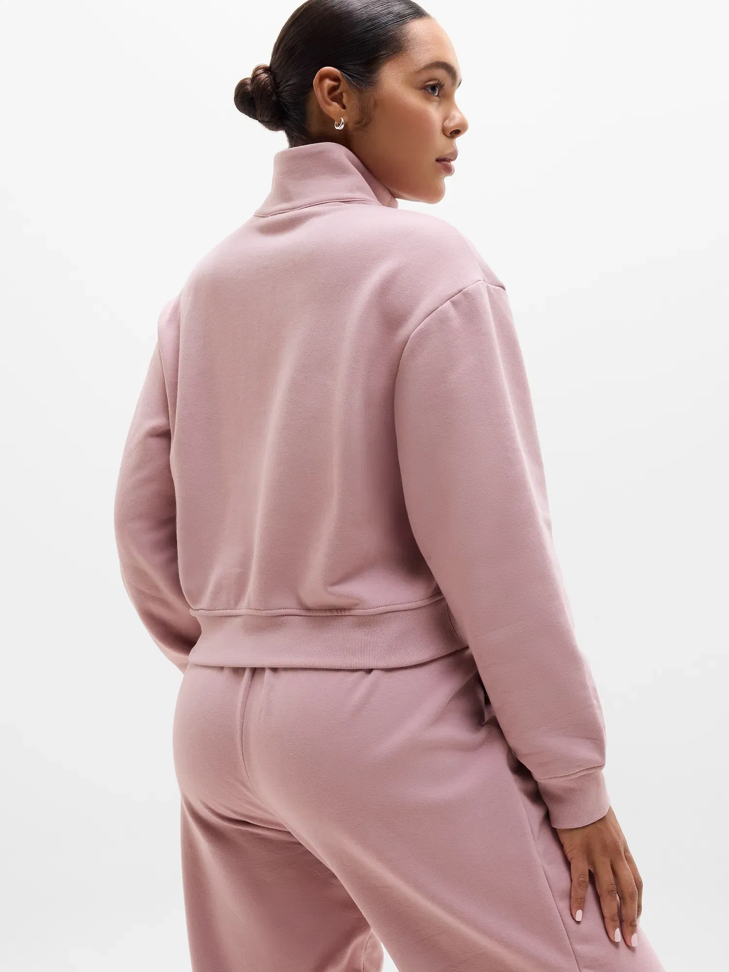 Athleta Forever Fleece Track Jacket - Pink (Blush)