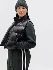 Athleta Halo Puffer Vest - Black (Black)