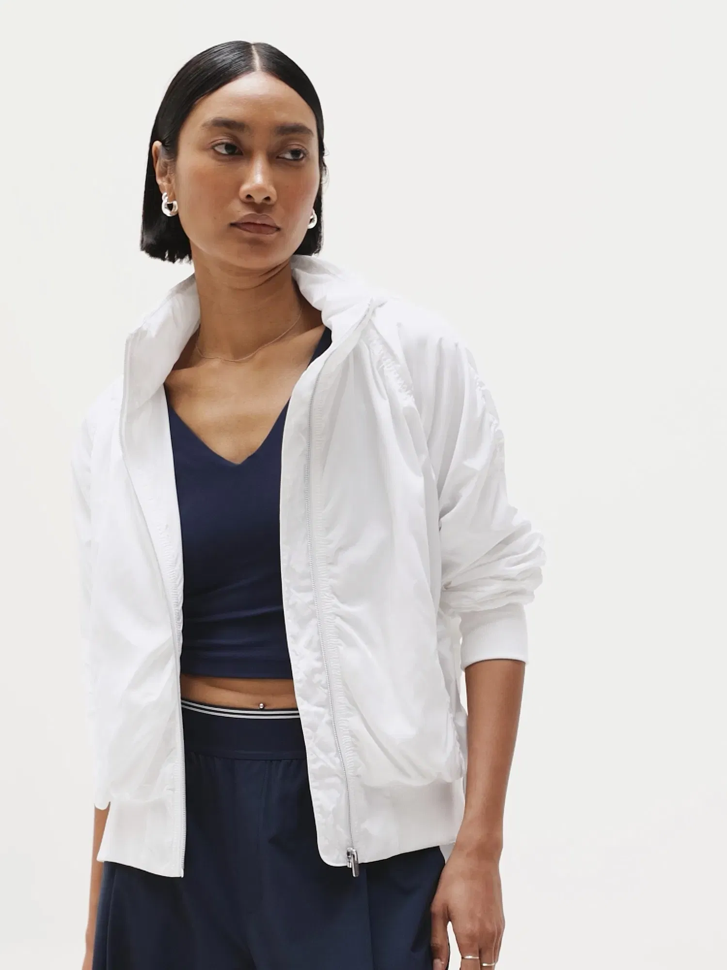 Athleta Jetset Bomber - White (Bright White)