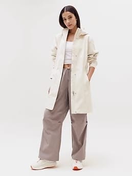 Athleta Rainout Ridge Long Trench - Beige (Bone)