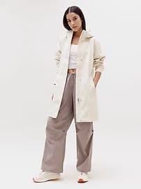 Athleta Rainout Ridge Long Trench - Beige (Bone)
