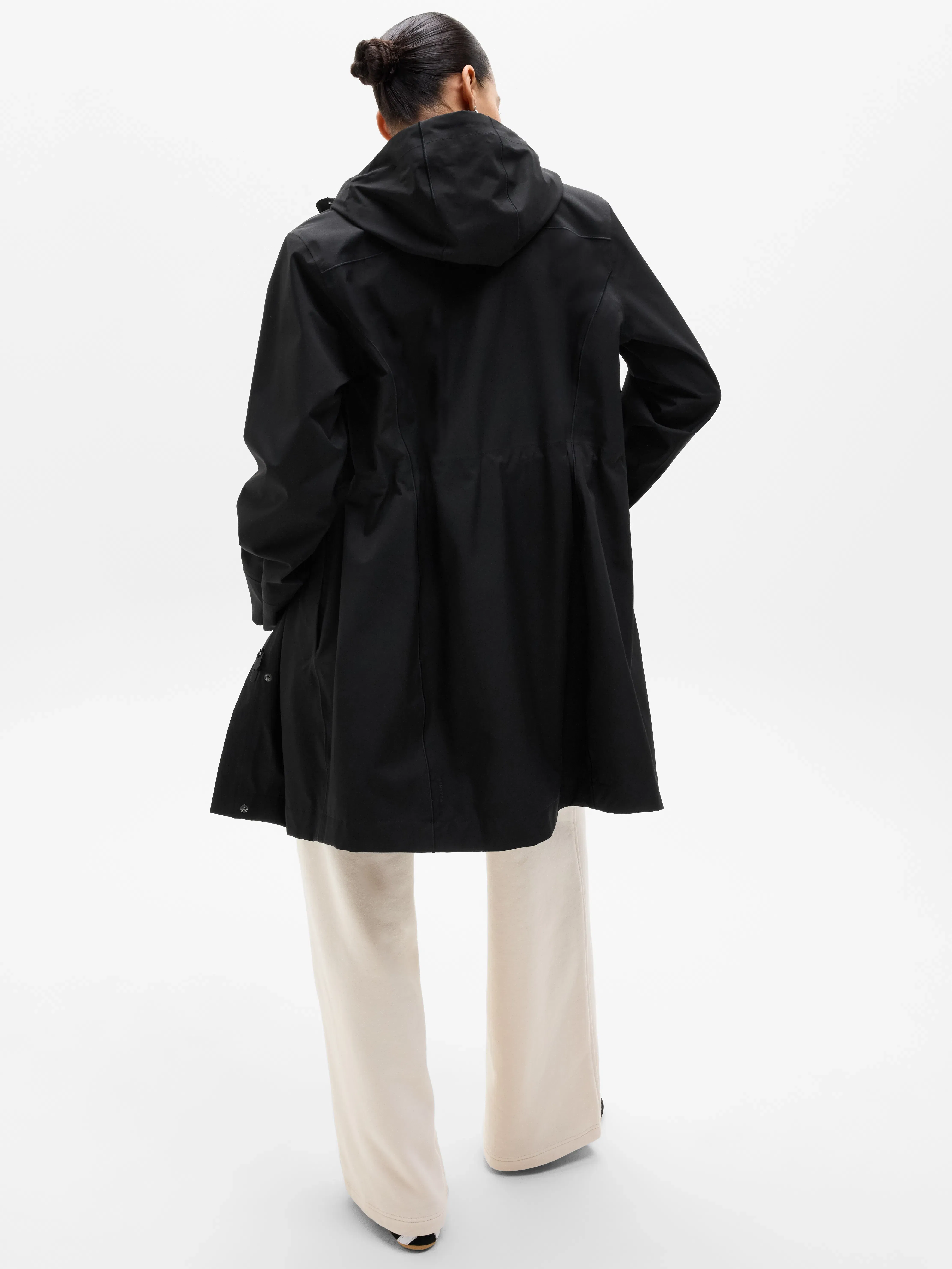 Athleta Rainout Ridge Long Trench - Black (Black)