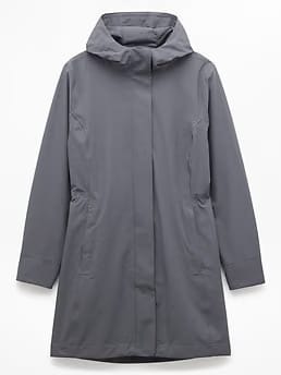 Athleta Rainout Ridge Long Trench - Gray (Slate)