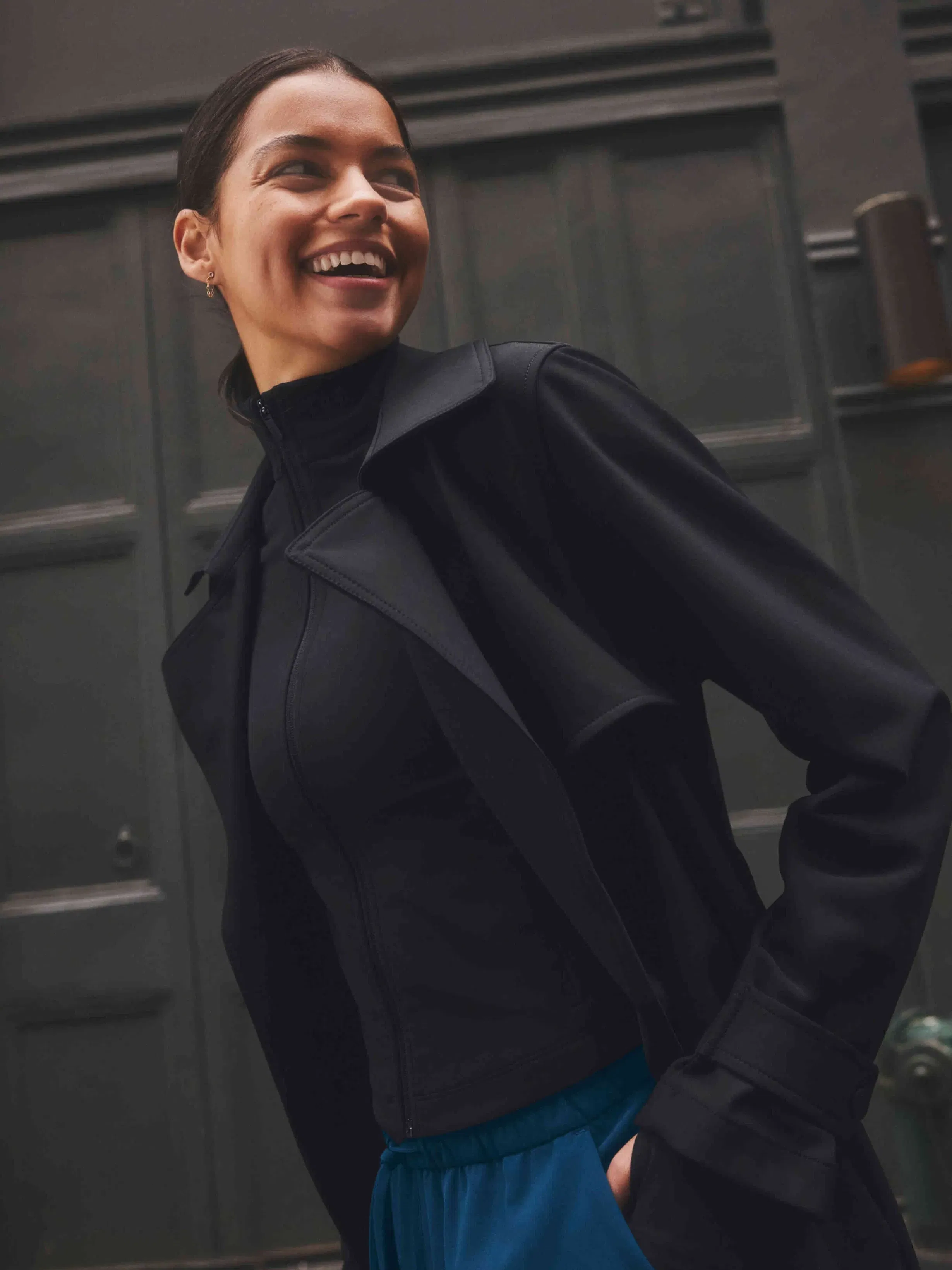 Athleta Salutation Crop Jacket - Black (Black)