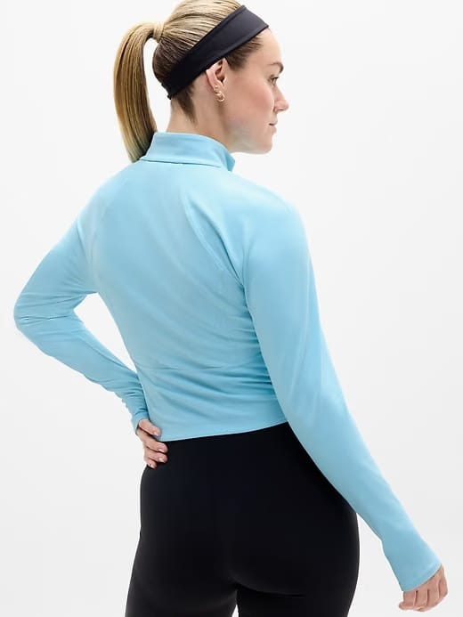 Athleta Salutation Crop Jacket - Blue (Aqua)