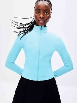 Athleta Salutation Crop Jacket - Blue (Aqua)