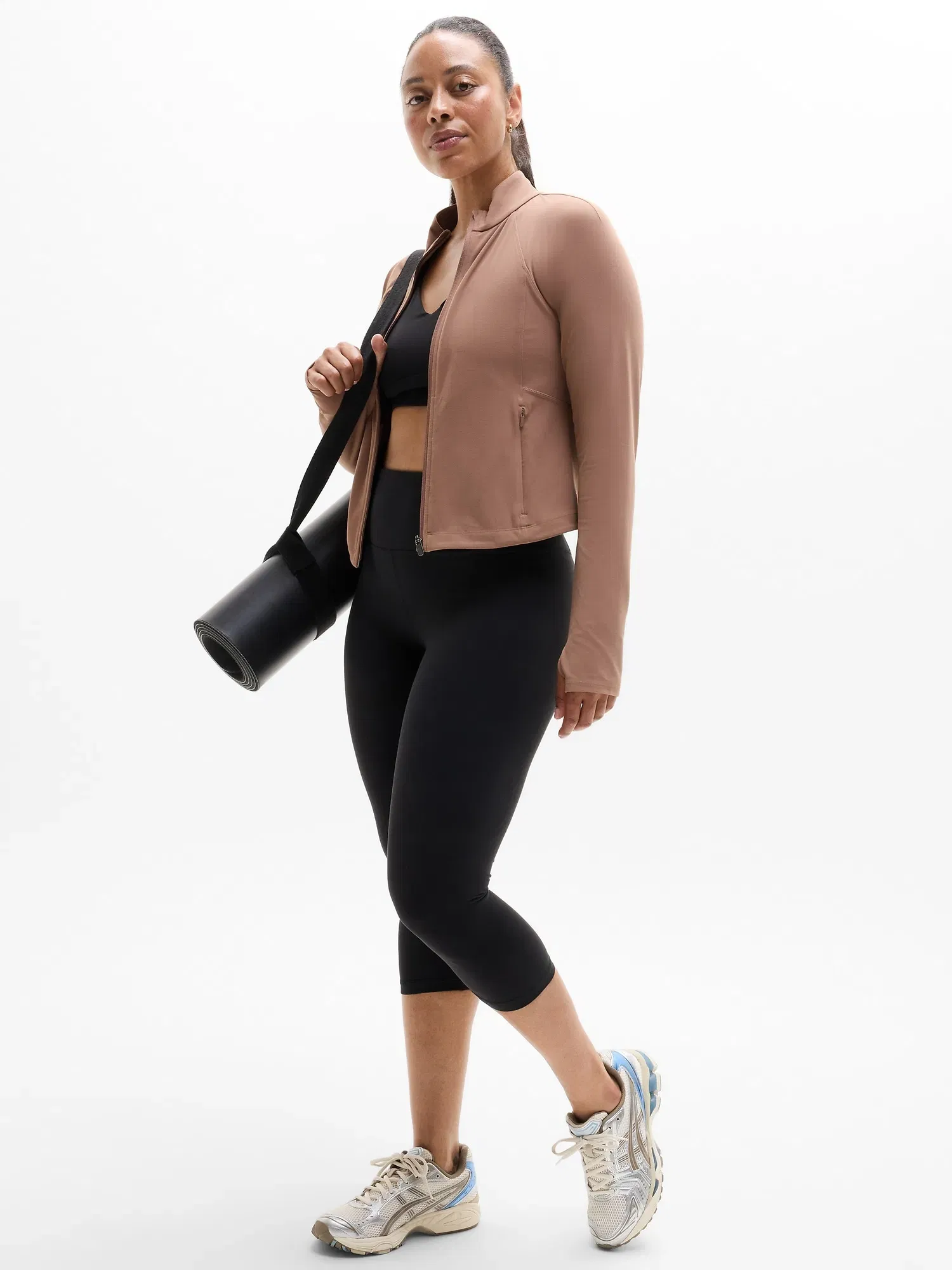 Athleta Salutation Crop Jacket - Brown (Auburn)
