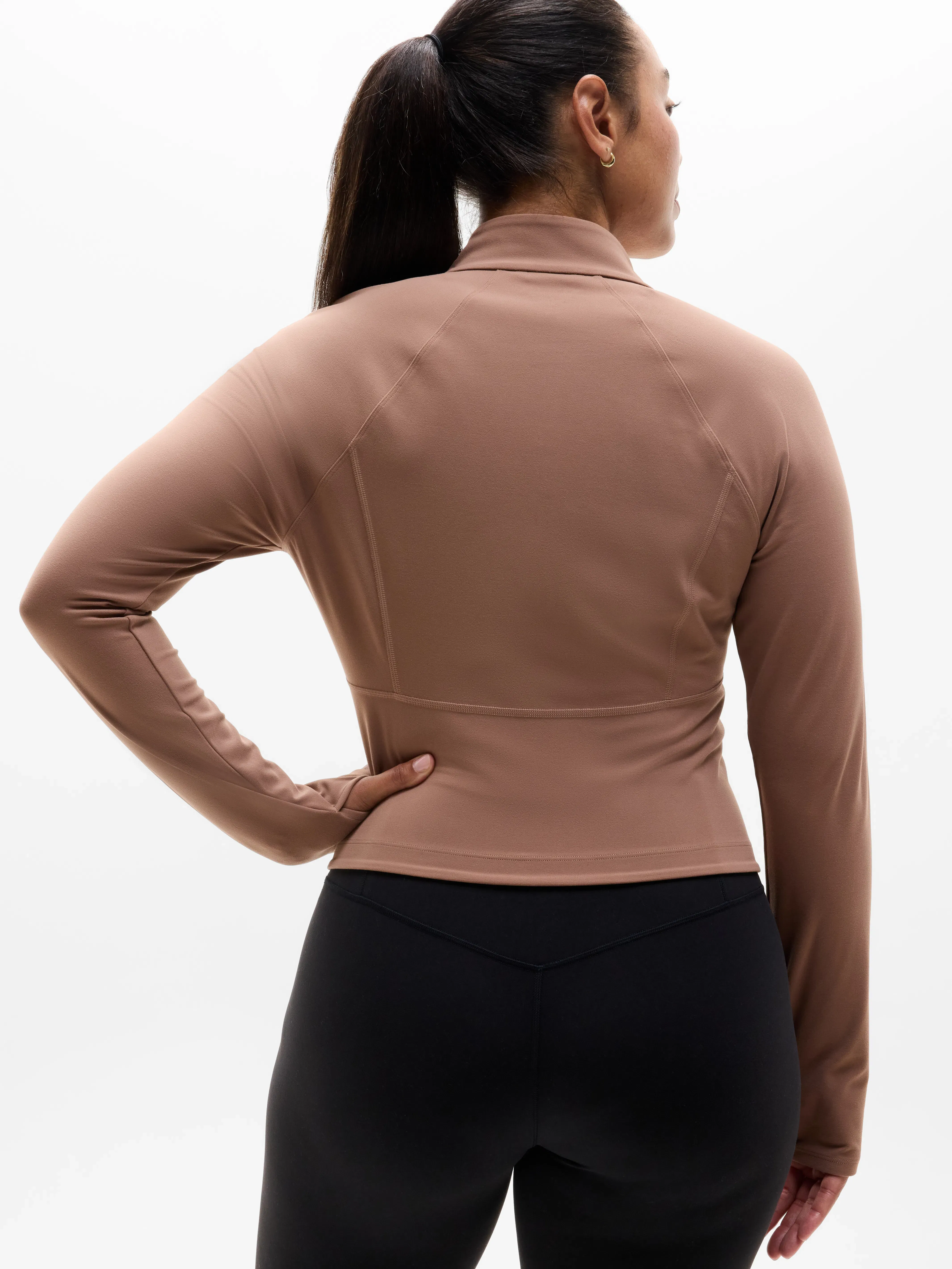 Athleta Salutation Crop Jacket - Brown (Auburn)