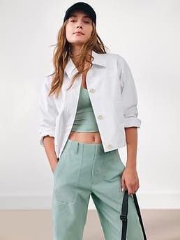 Athleta Skyline Chore Jacket - White (Bright White)
