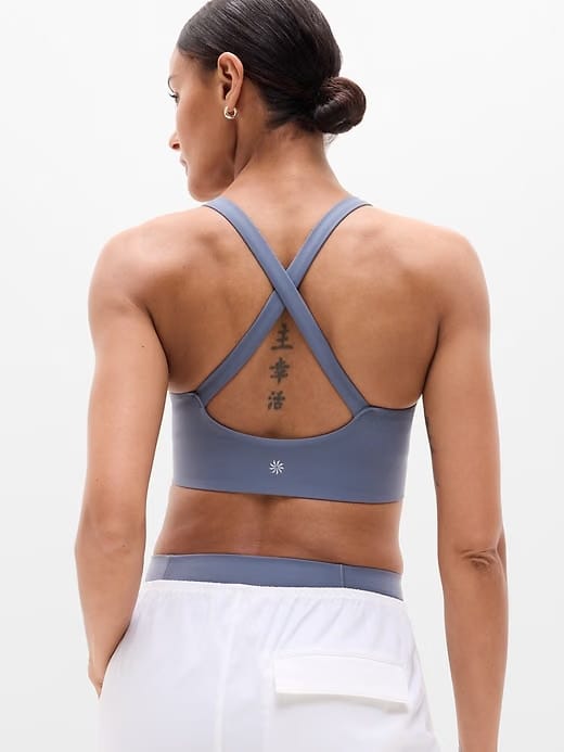 Athleta Perfect Form Longline Bra A-C - Gray (Slate)