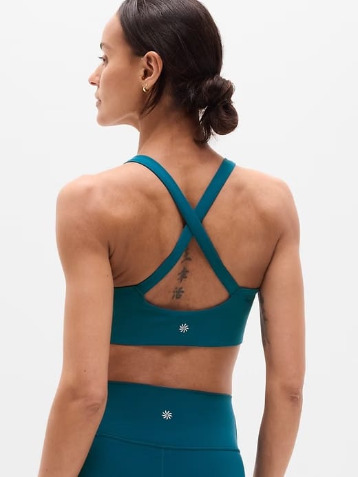 Athleta Perfect Form Longline Bra A-C - Green (Coastal Teal)