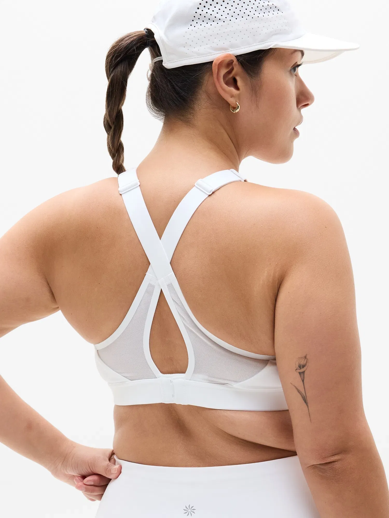 Athleta Speed Run High Support Sports Bra - White (Bright White)
