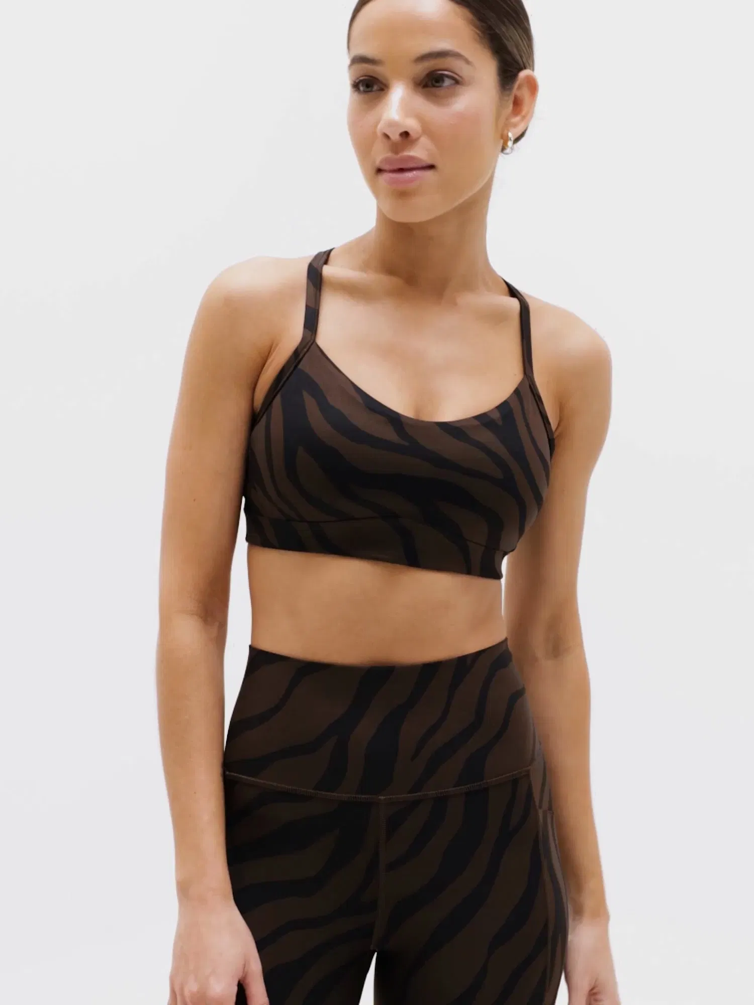 Athleta Vital Sports Bra A-C - Brown (Zebra Truffle)