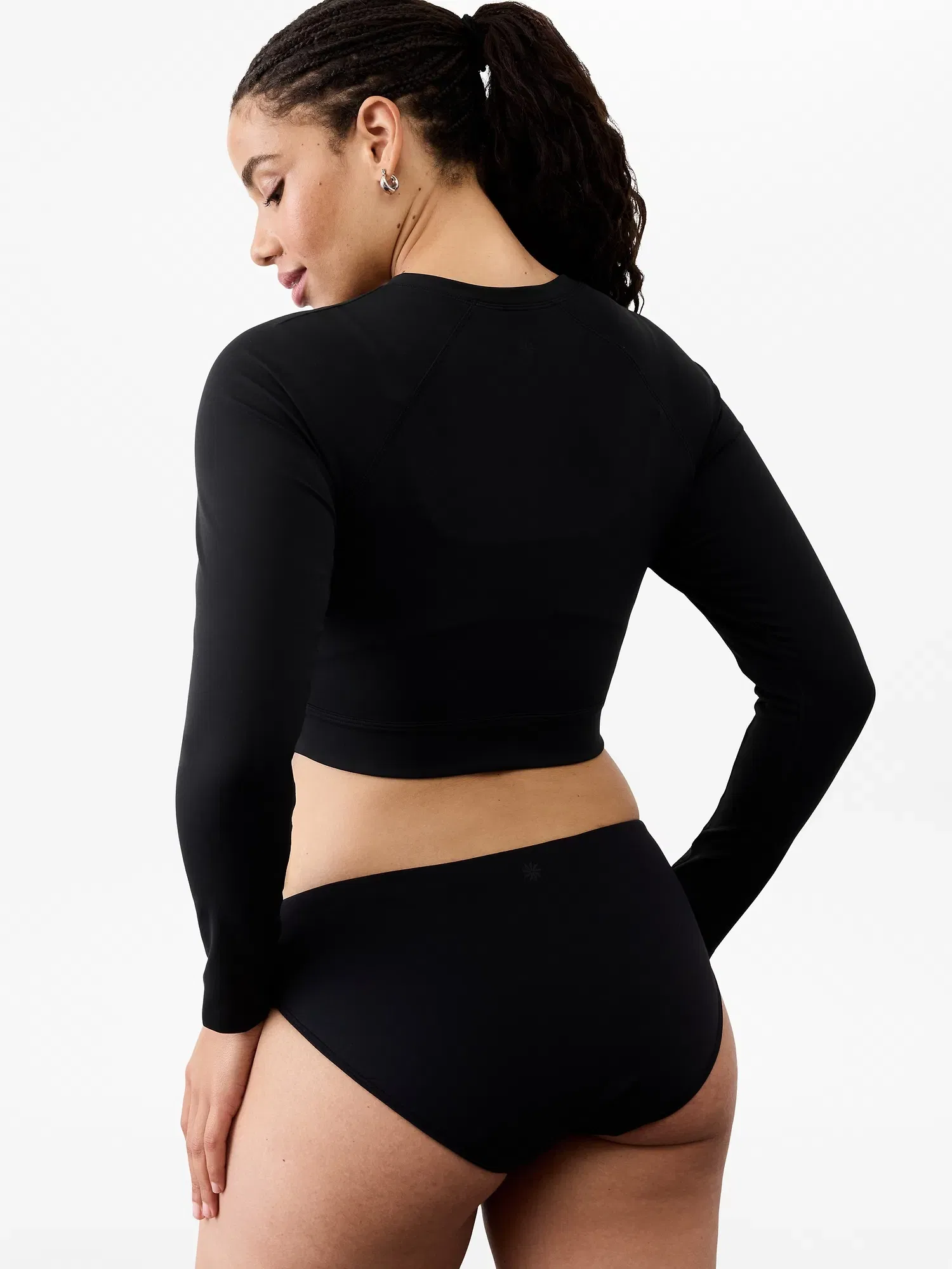 Athleta Crop Rashguard - Black (Black)