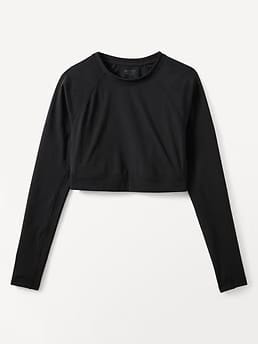 Athleta Crop Rashguard - Black (Black)