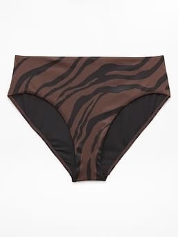 Athleta High Waist Cheeky Swim Bottom - Brown (Prima Woodland Zebra)