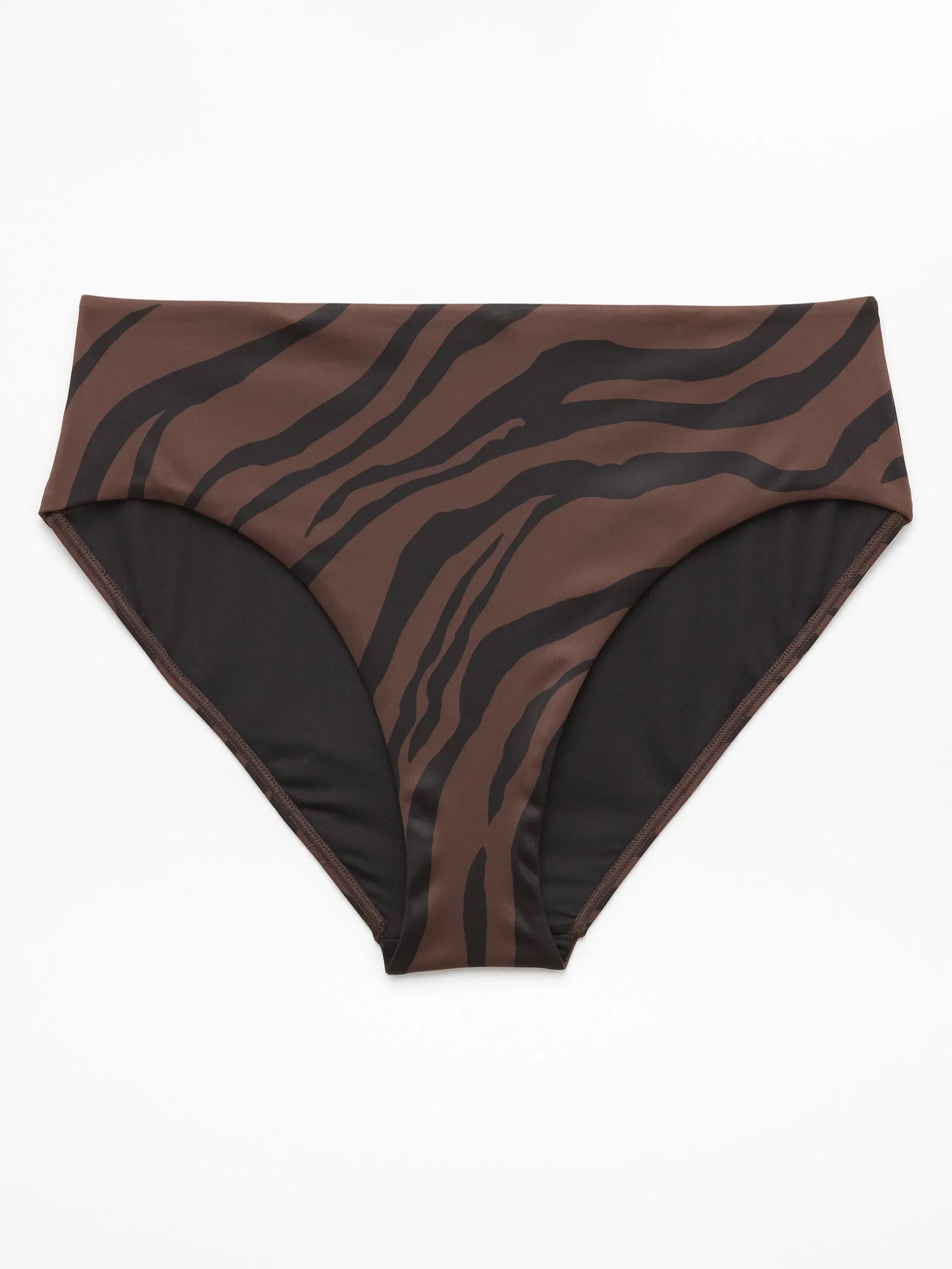 Athleta High Waist Cheeky Swim Bottom - Brown (Prima Woodland Zebra)