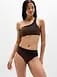 Athleta High Waist Cheeky Swim Bottom - Brown (Woodland/Black)