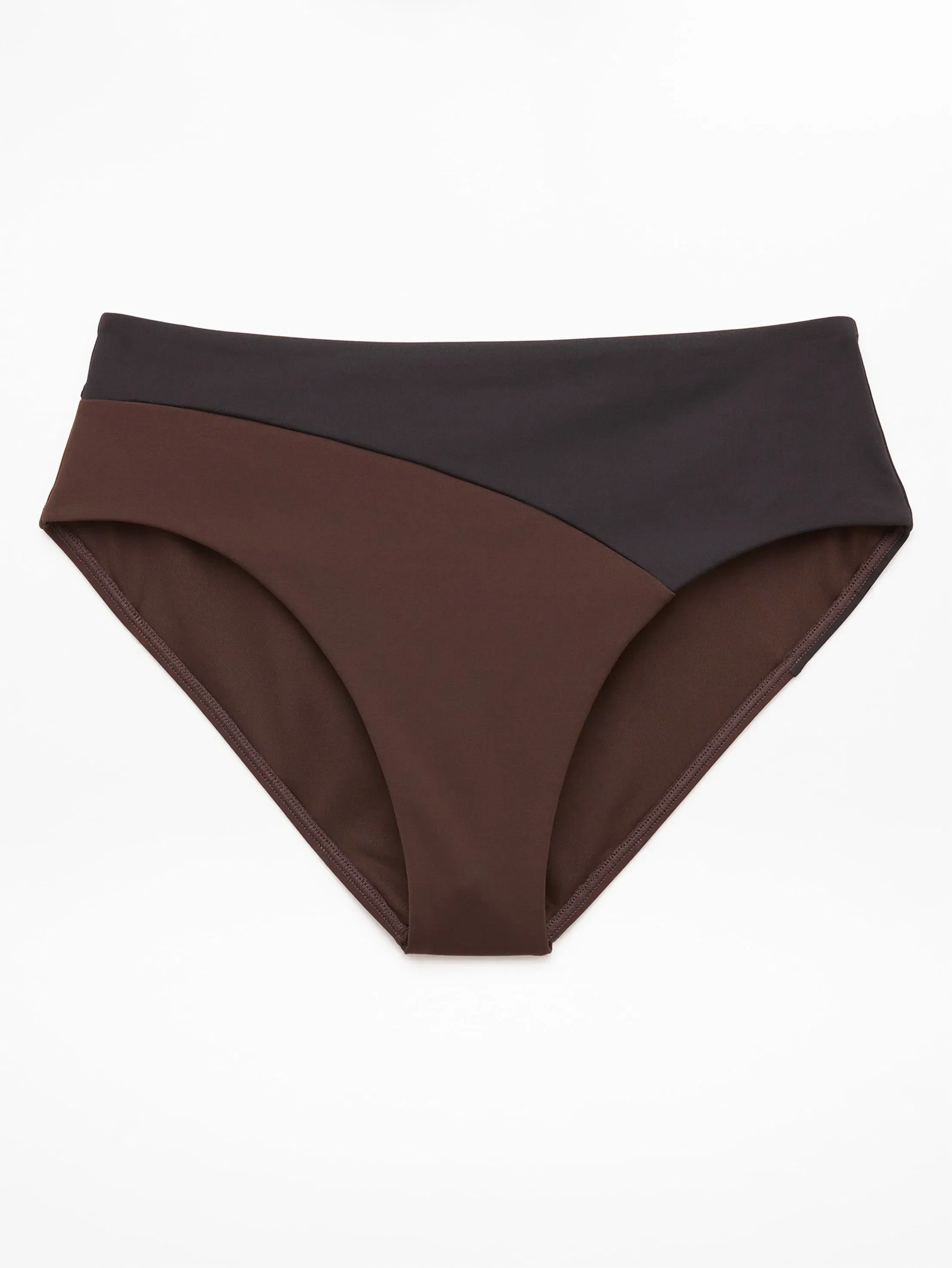 Athleta High Waist Cheeky Swim Bottom - Brown (Woodland/Black)